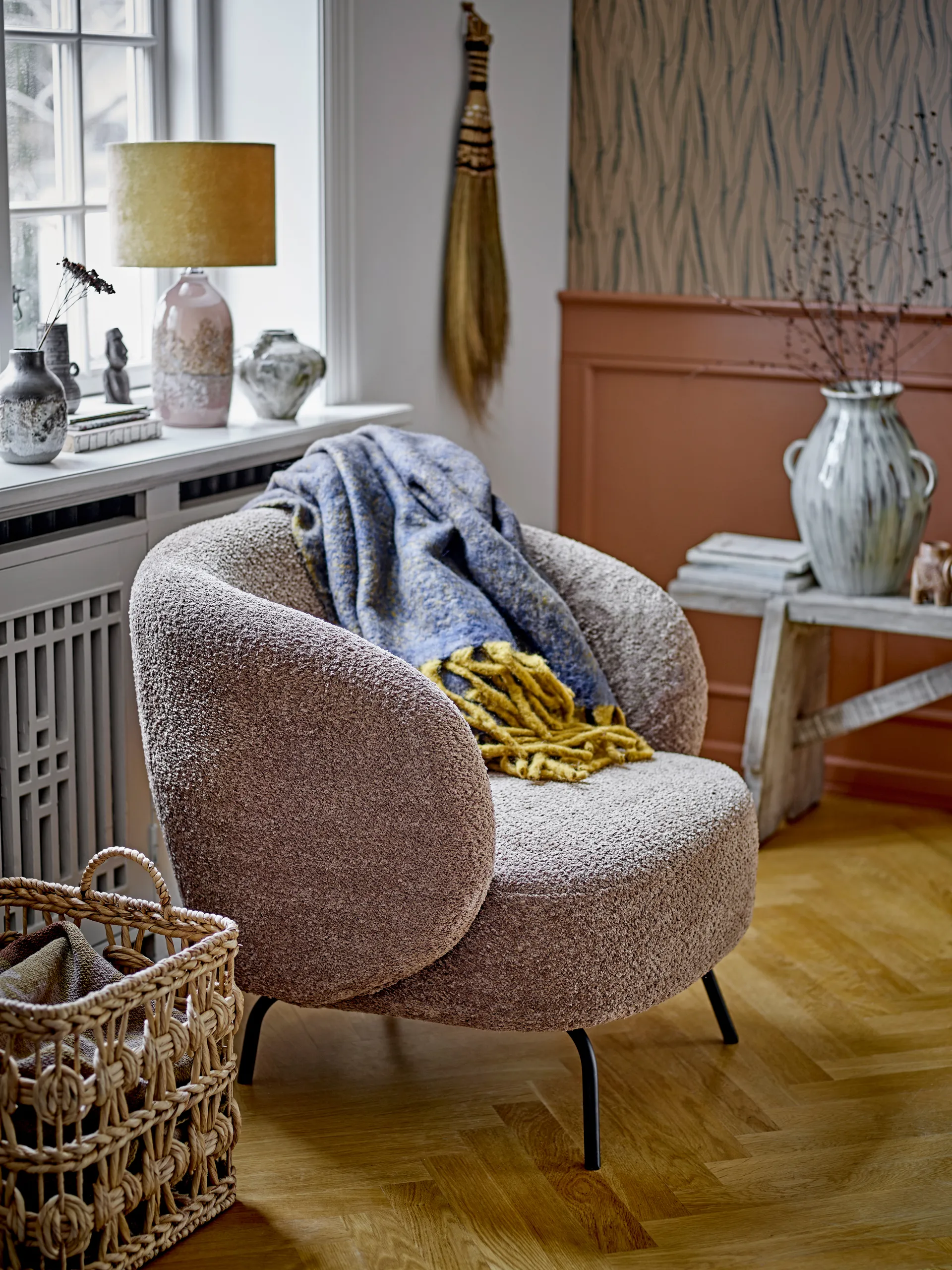 Marnie oppbevaringskurv med håndtak 2 deler, Vannhyasint Bloomingville