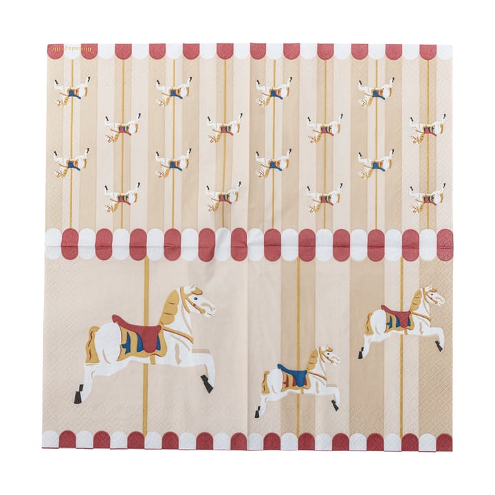Merry-go-round serviett 33x33 cm 20-pakning, Natur Bloomingville