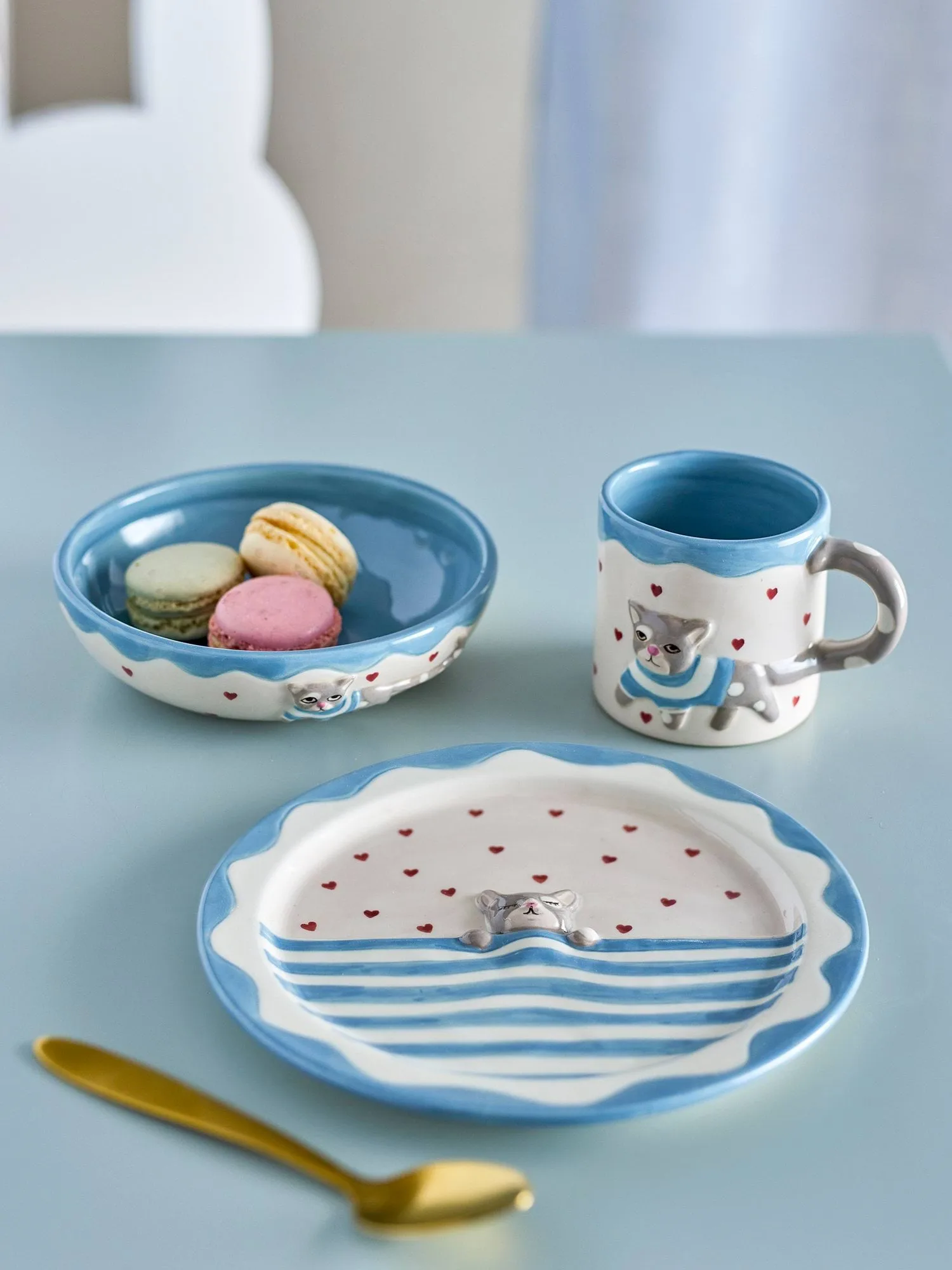 Mille servisesett, Katter, 3 deler Bloomingville