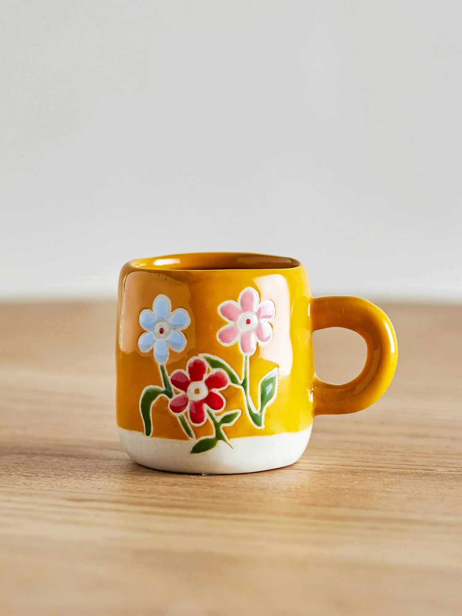 Millie kopp 11 cl, Gul, blomster Bloomingville