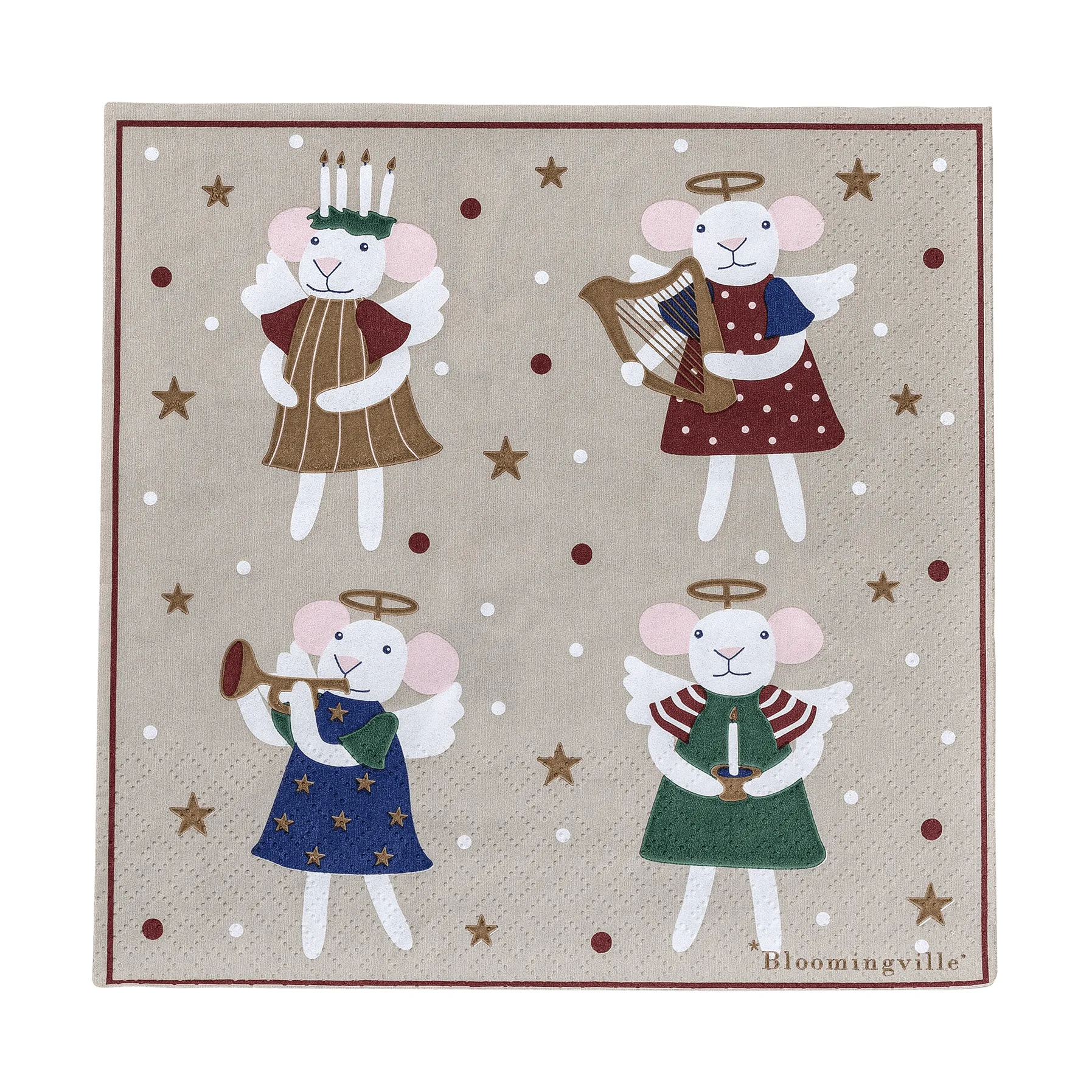 Bloomingville Peo papirserviett Multi, 33x33 cm