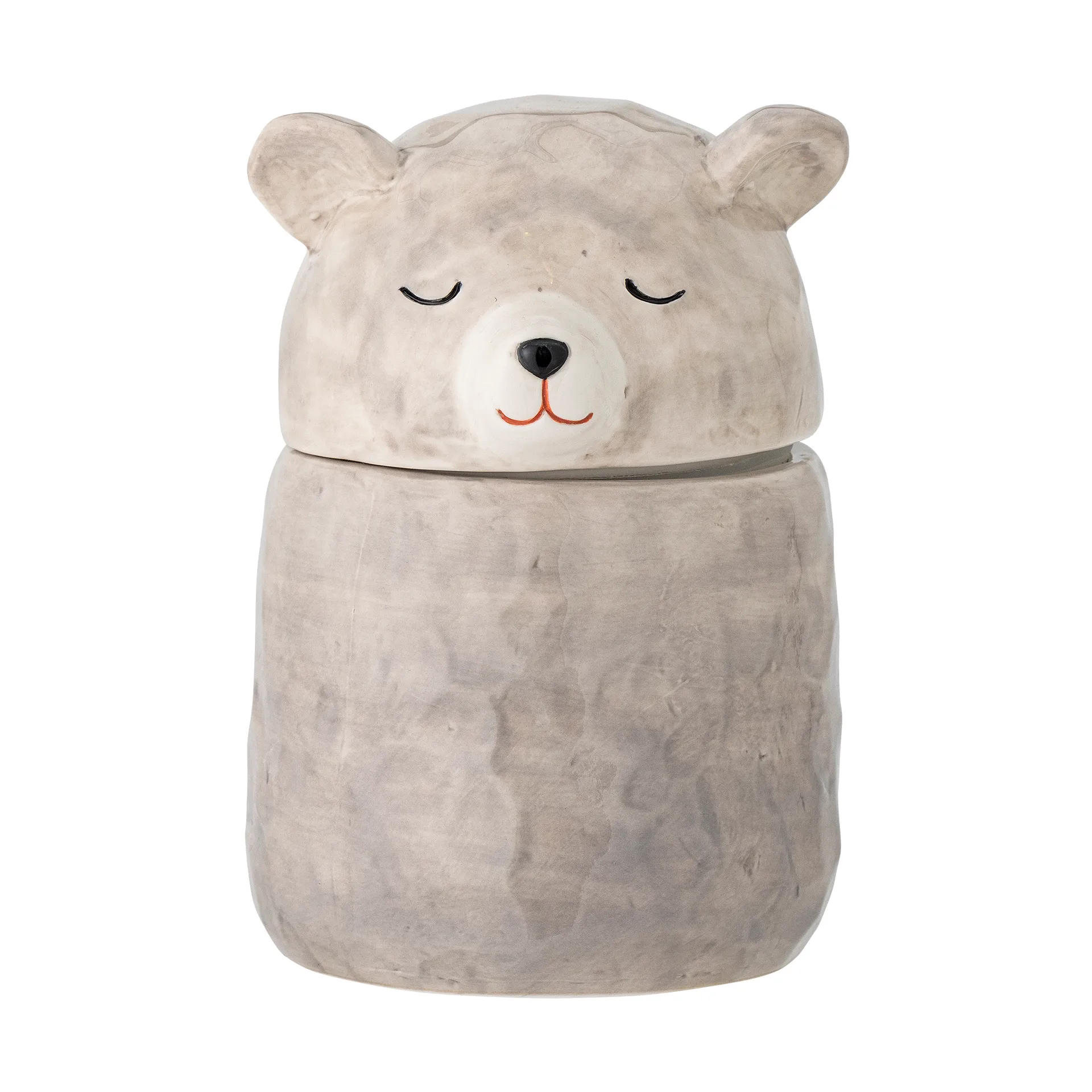 Puk krukke med lokk Ø10 cm, Grå Bloomingville