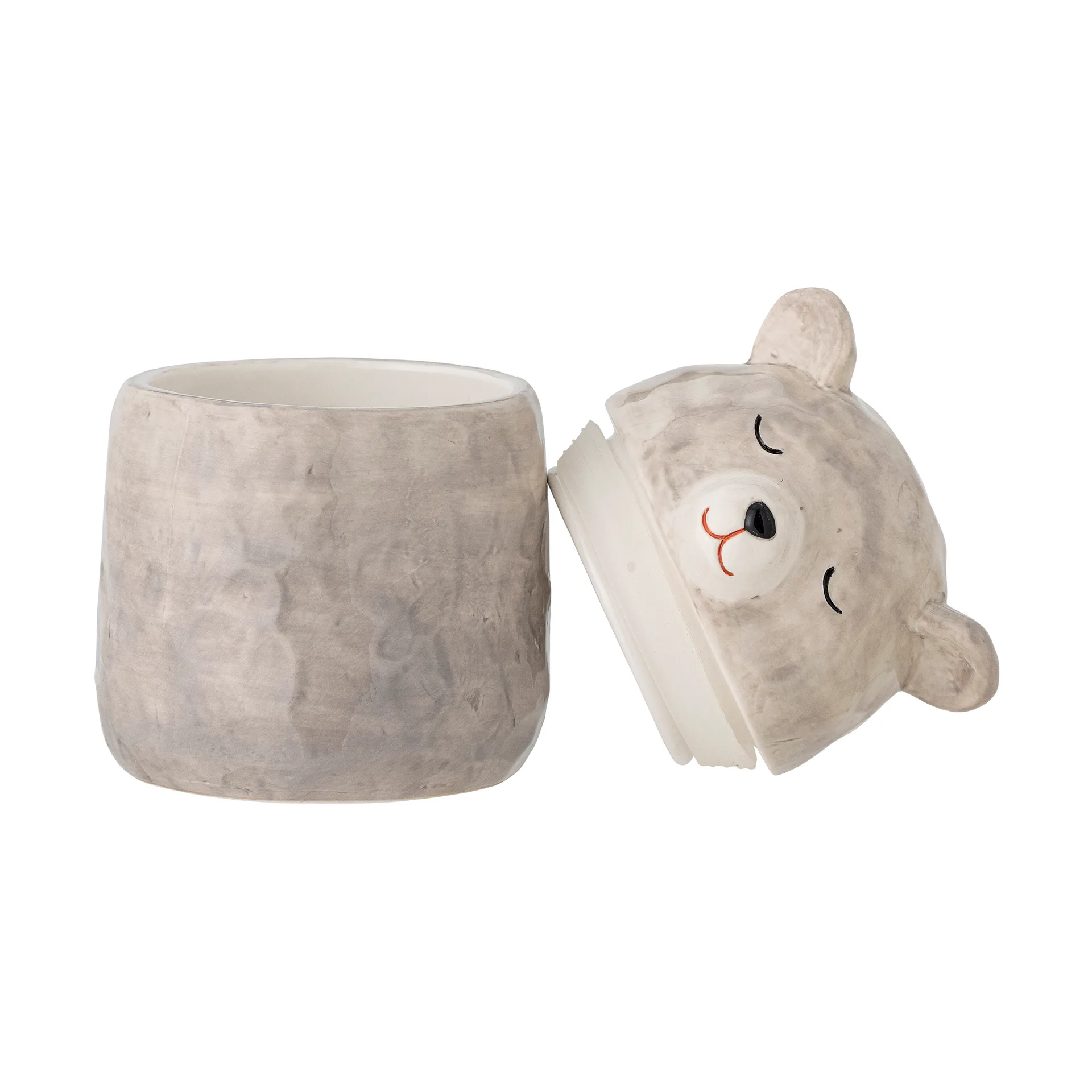 Puk krukke med lokk Ø10 cm, Grå Bloomingville