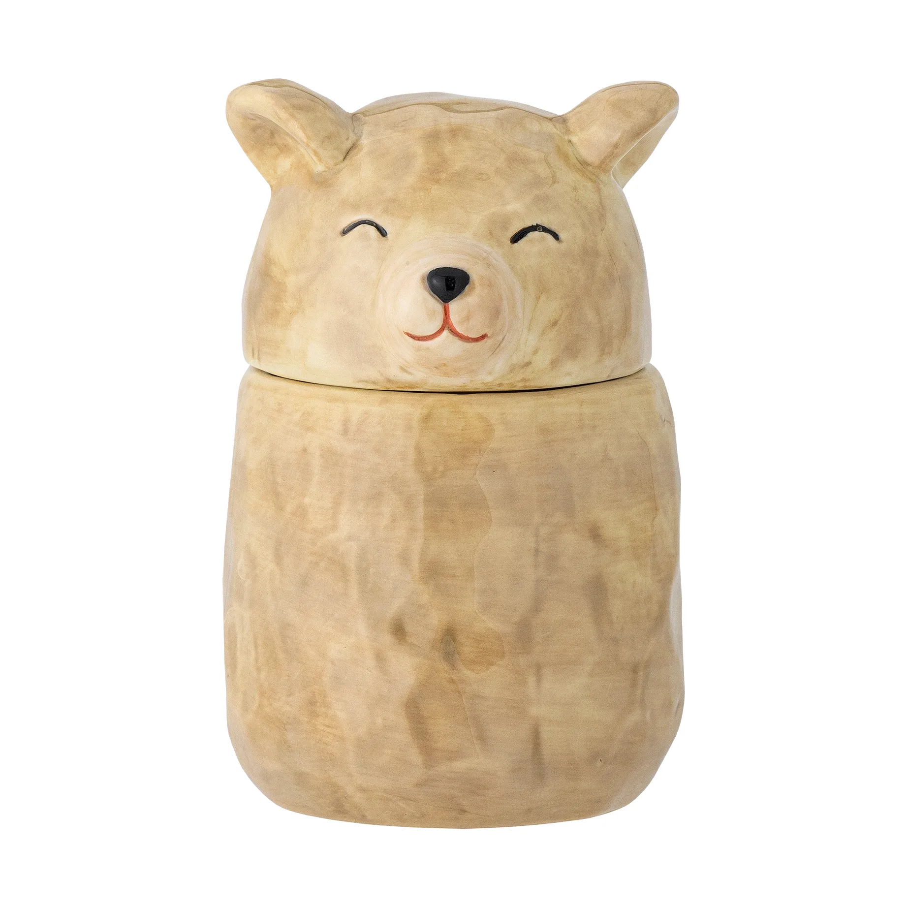 Puk krukke med lokk Ø7 cm, Brun Bloomingville