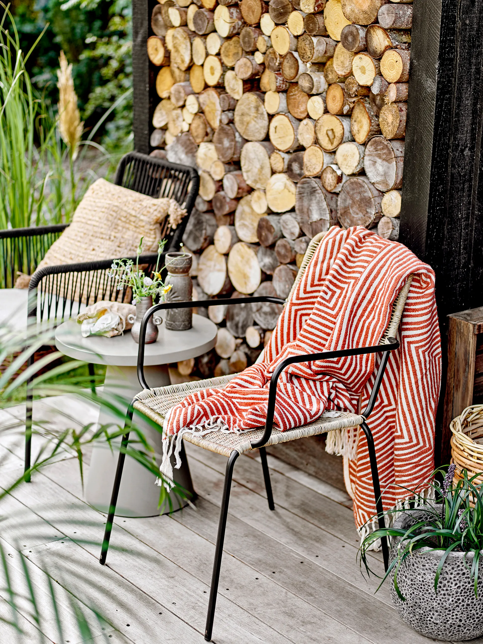 Ray sidebord Ø45x50 cm, Grey Bloomingville