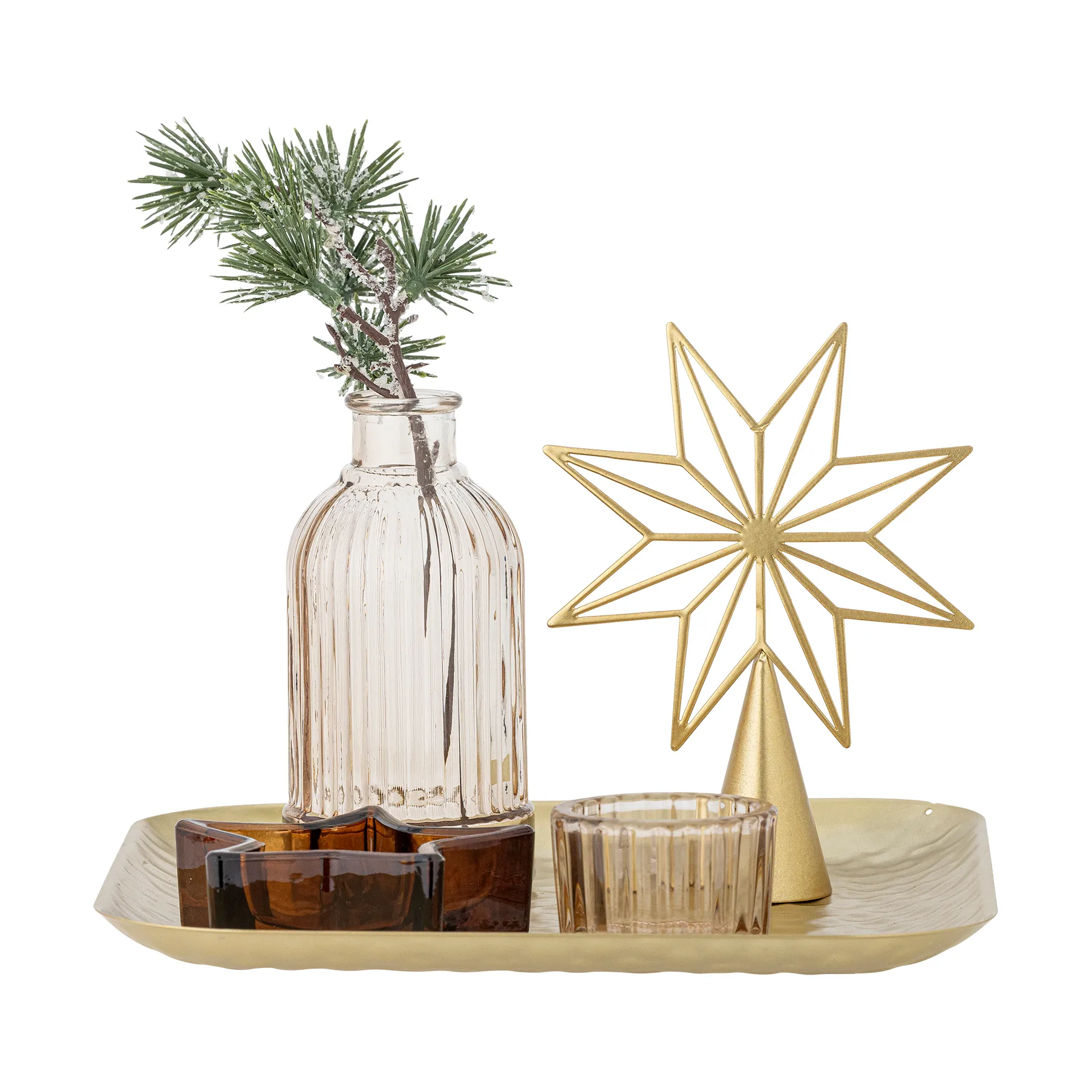 Sanga brett med dekorasjonsobjekt 6 deler, Gull Bloomingville