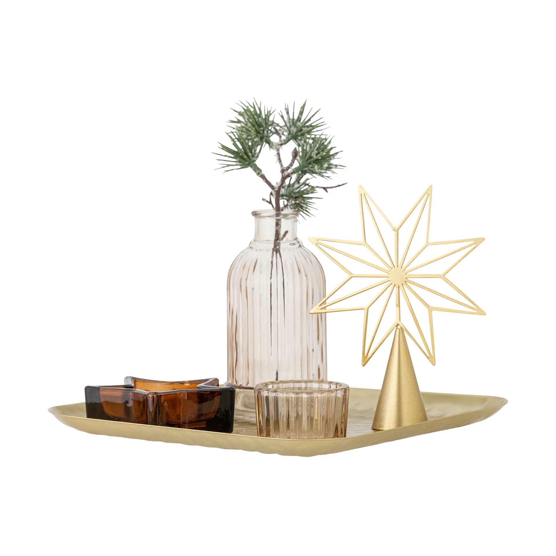 Sanga brett med dekorasjonsobjekt 6 deler, Gull Bloomingville