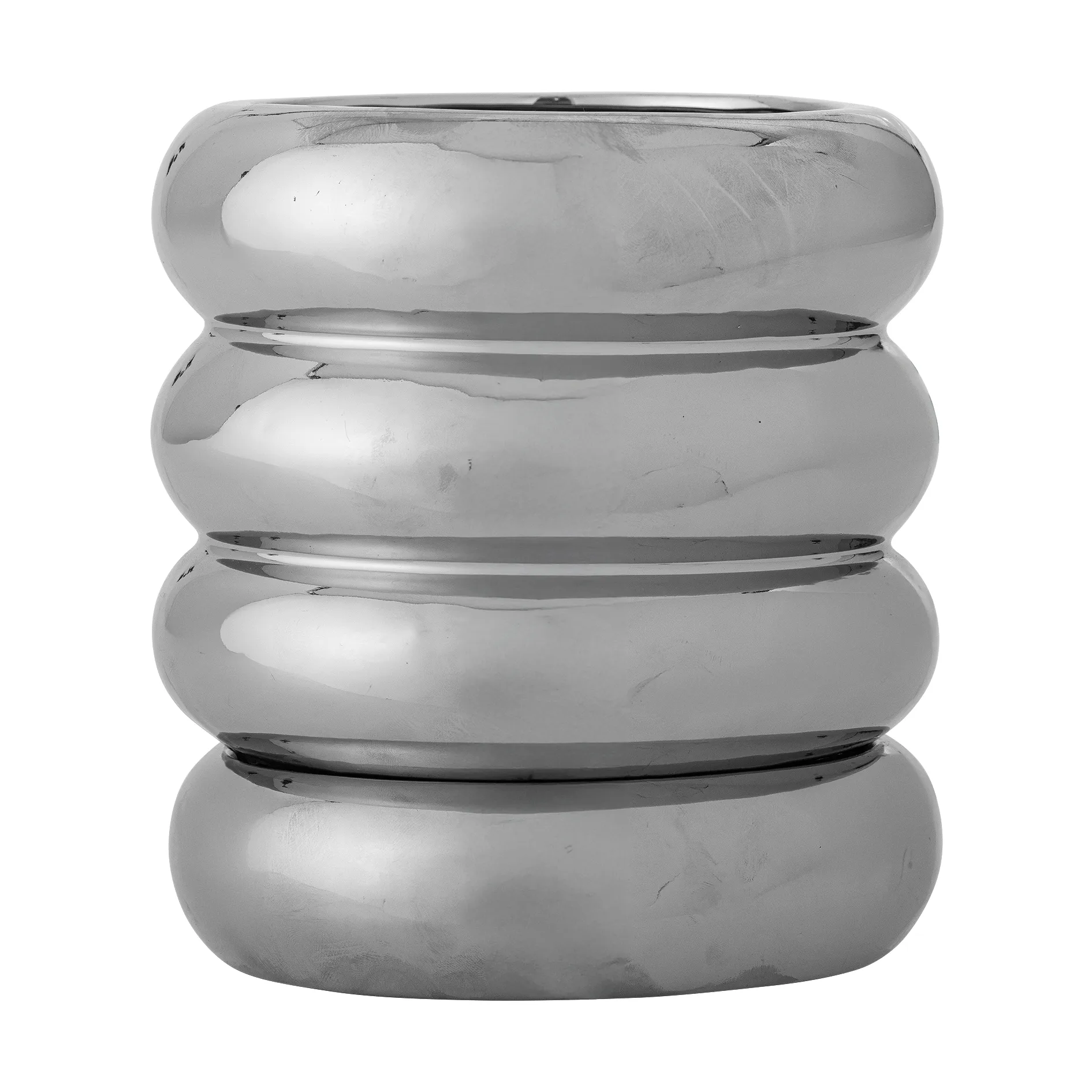 Shine potte med fat, Silver, 16x18 cm Bloomingville