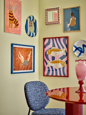 Travis veggspeil 39,5x38,5 cm - Blå - Bloomingville