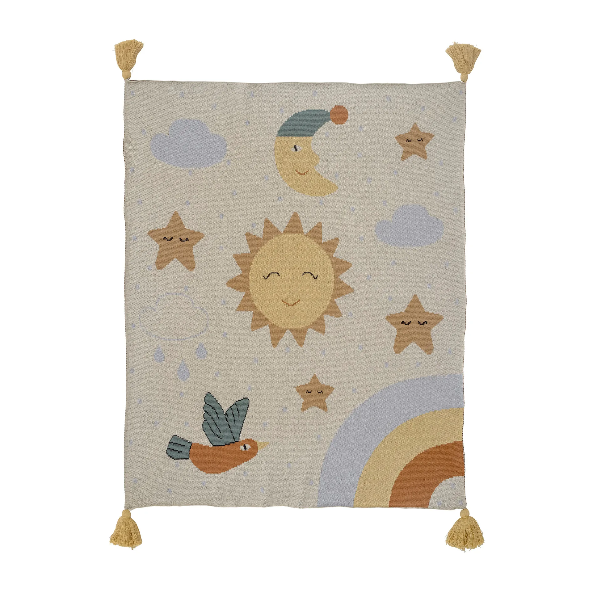 Vigge pledd 80 x 100 cm, Gul Bloomingville