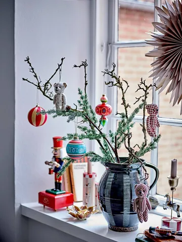 Wynn julekule - Rød, 3-pakning, Ø8 cm - Bloomingville