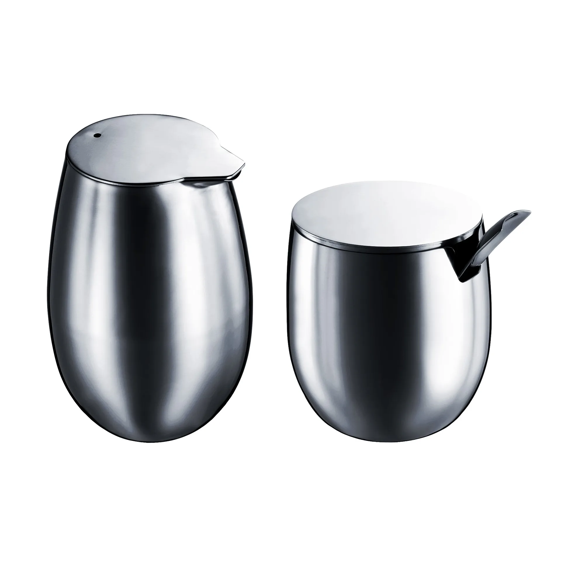 Bodum Columbia sukkerskål & fløtemugge, blank Bodum