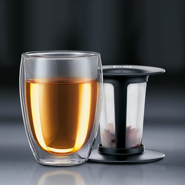Tea For One glass med tesil, sort Bodum