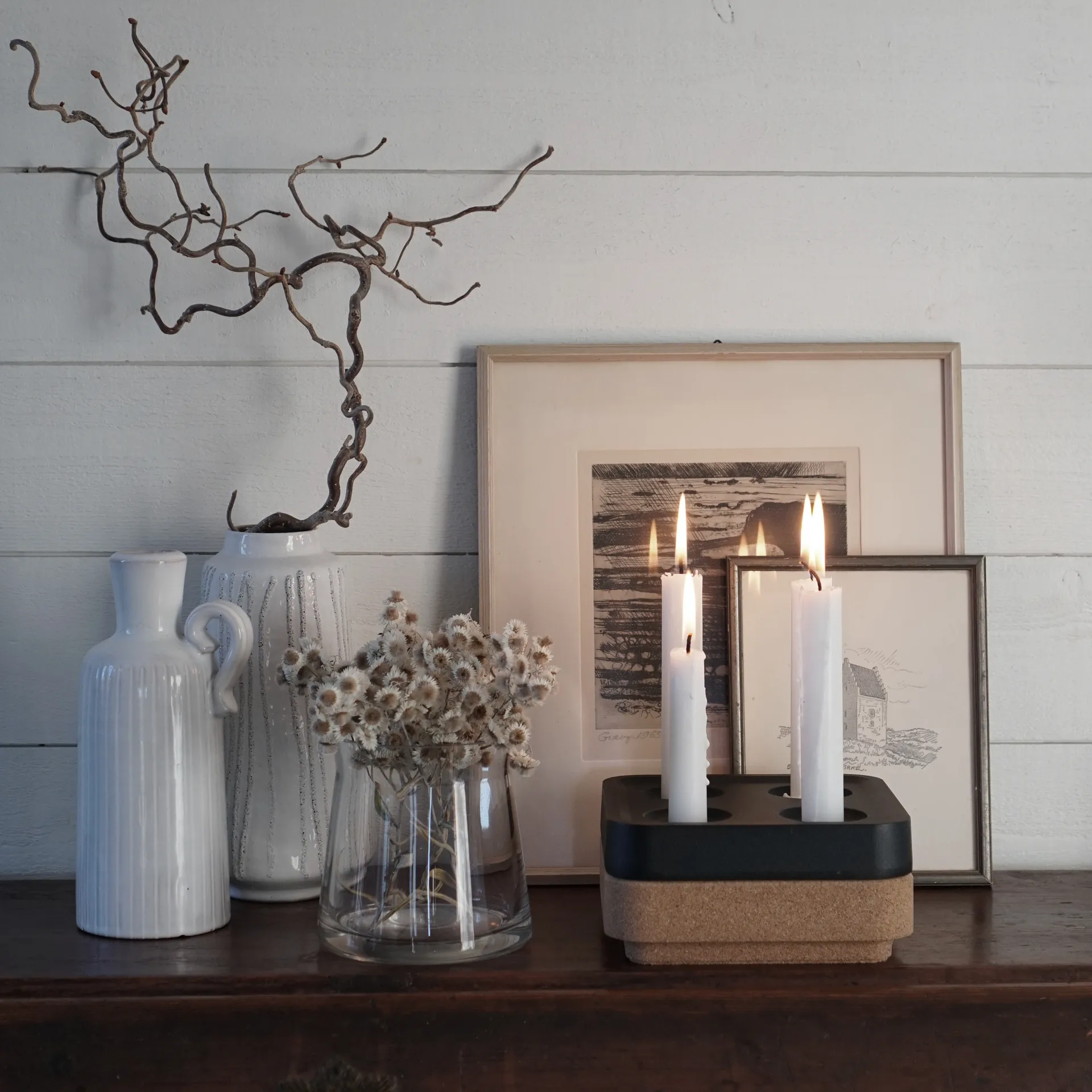 Korkbolle til de fire lysestakene 16 x 16 cm, Brun Born In Sweden