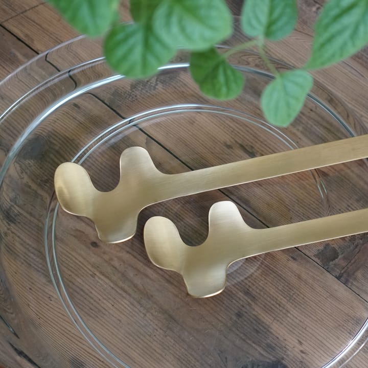 Leaf salatbestikk, Brushed Gold Born In Sweden