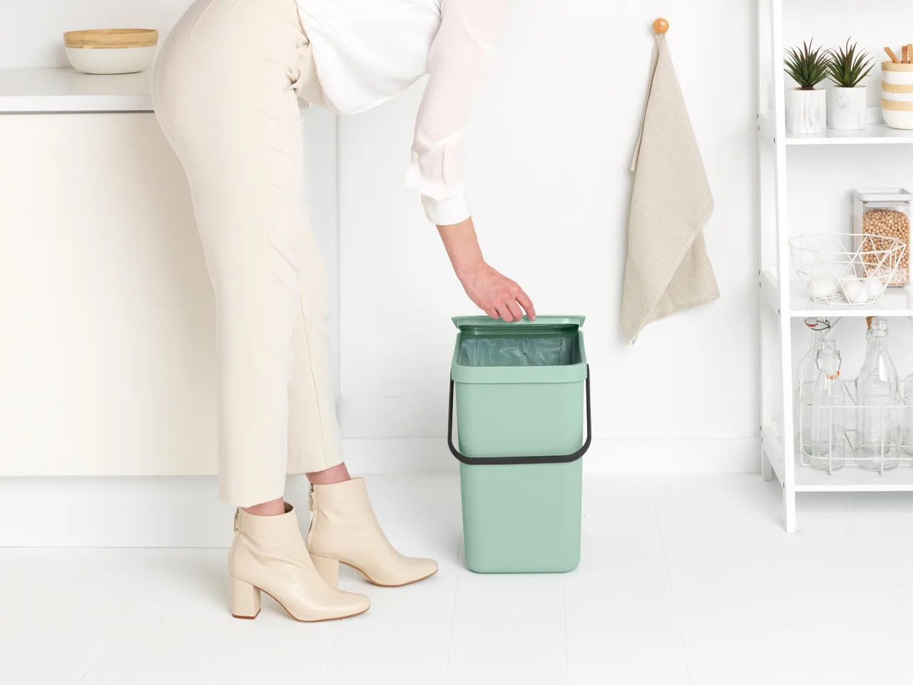Avfallsbøtte Sort & Go 25L, Jade Green Brabantia