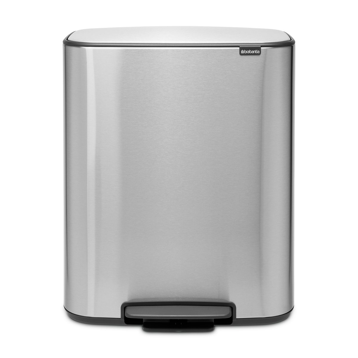 Brabantia Bo pedalbøtte 60 L Matt stål
