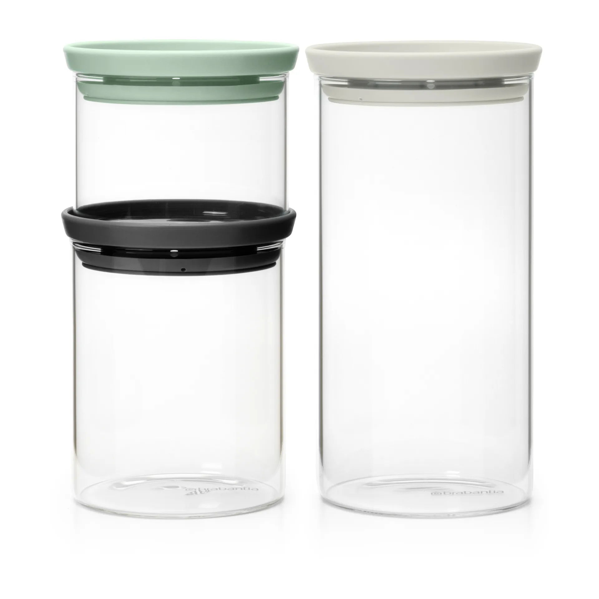 Brabantia glassboks 3-pakn., Svart-grå-grønn Brabantia