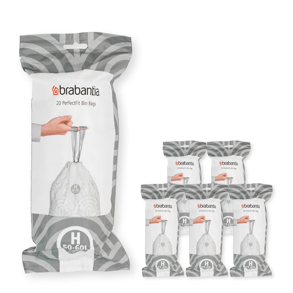 Brabantia Brabantia PerfectFit avfallspose 120 poser Modell H, 50–60 L