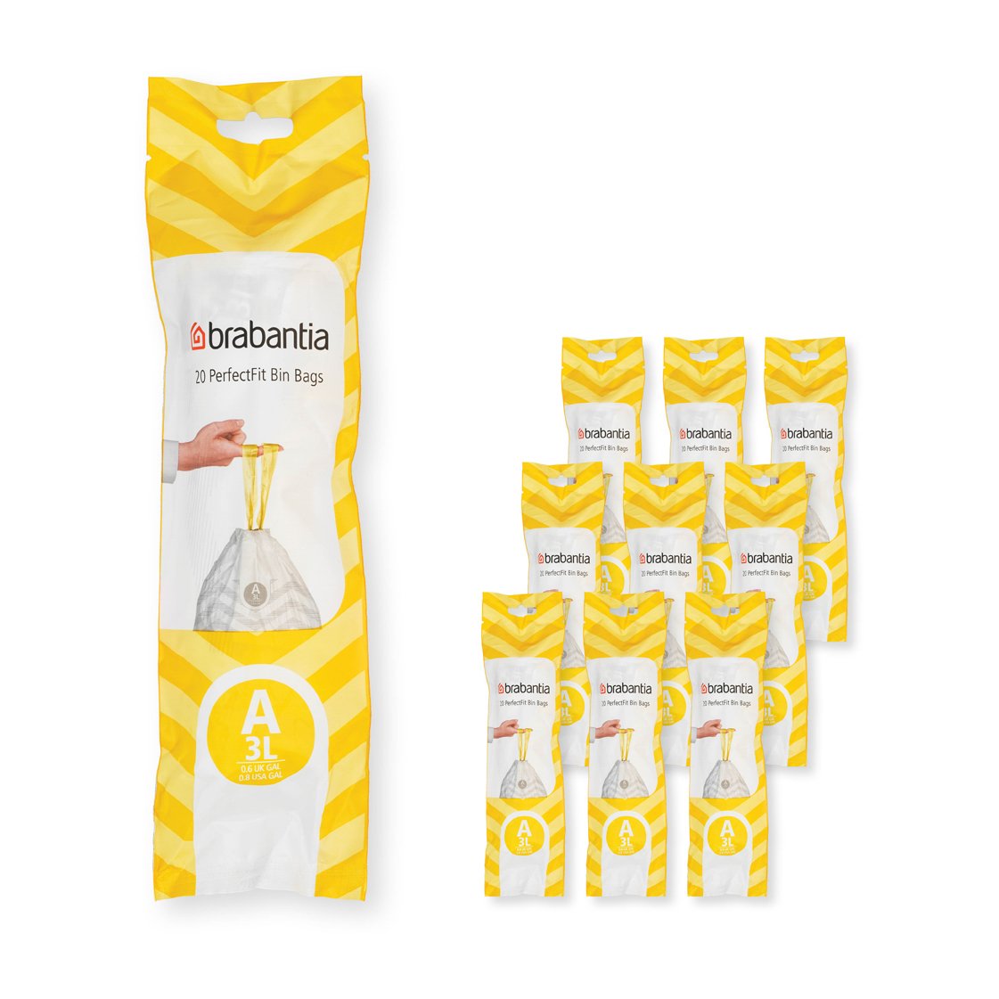 Brabantia Brabantia PerfectFit avfallspose 200 poser Modell A, 3 L