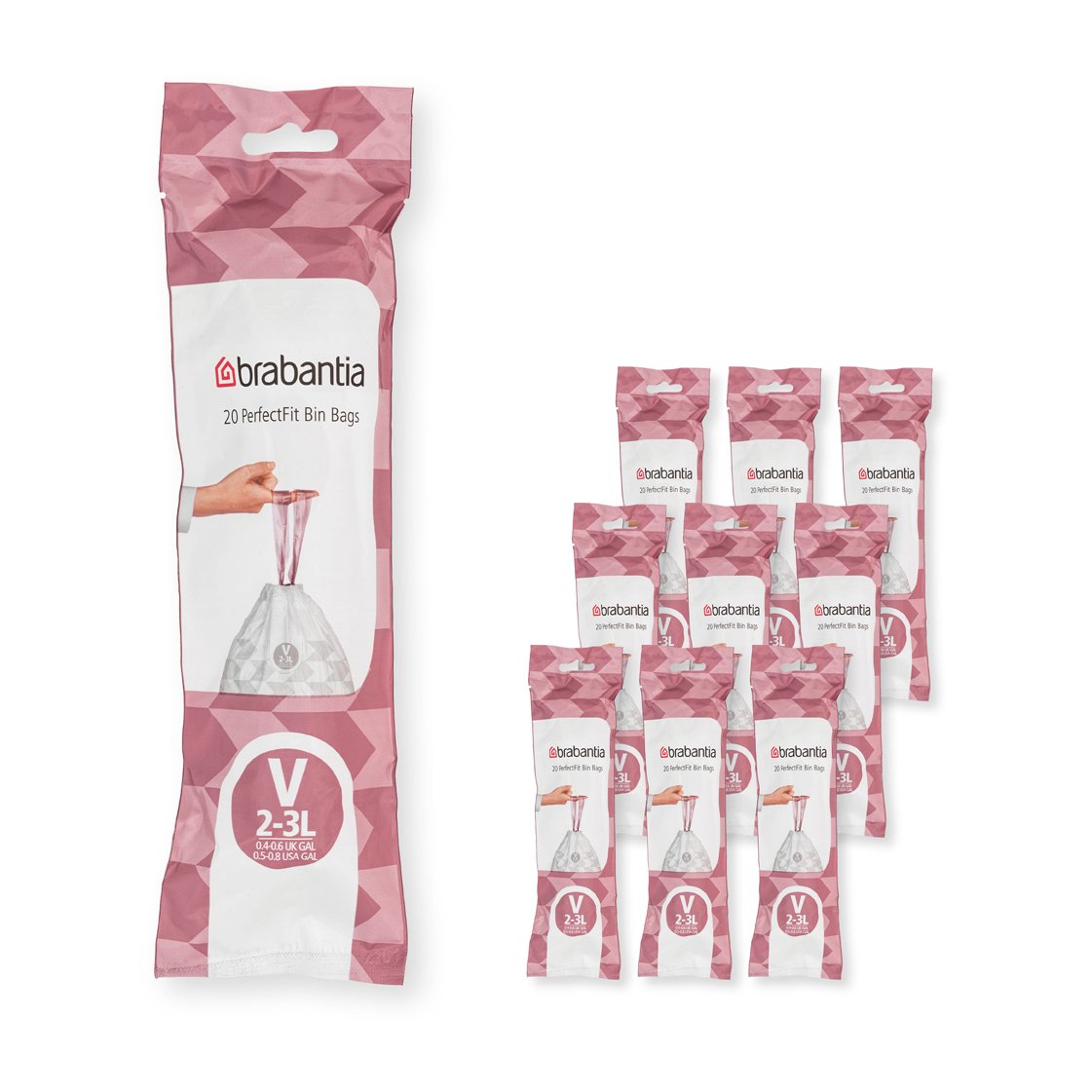 Brabantia Brabantia PerfectFit avfallspose 200 poser Modell V, 2–3 L