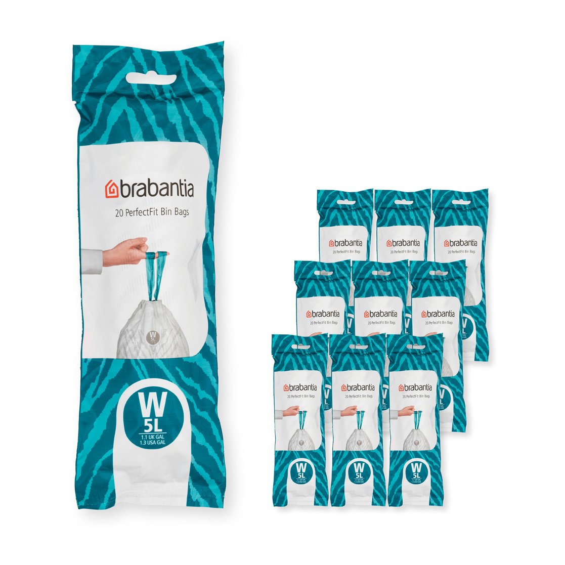 Brabantia Brabantia PerfectFit avfallspose 200 poser Modell W, 5 L