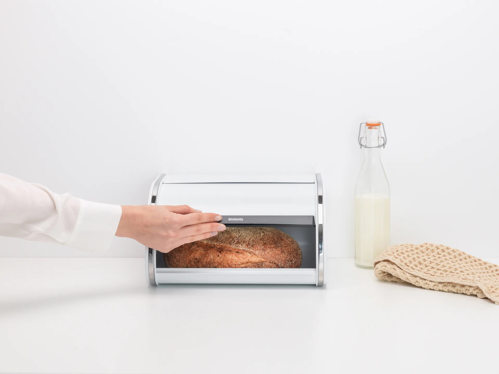 Roll Top brødboks liten, Hvit Brabantia