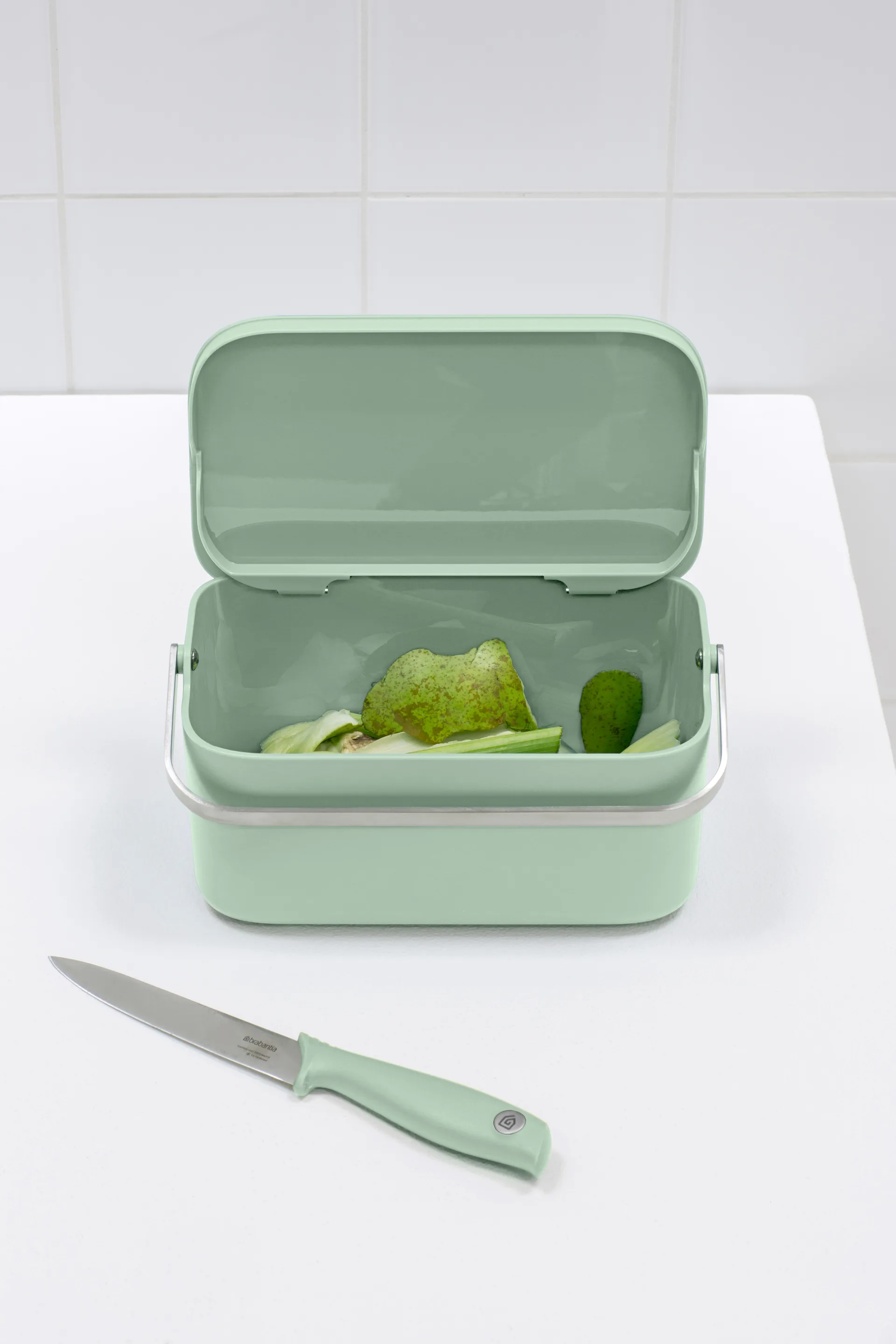 Sinkside matavfallsbøtte 13 x 22 cm, Jade green Brabantia