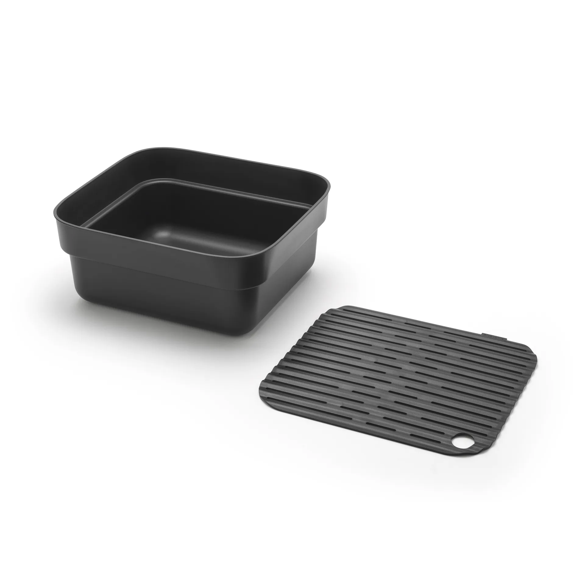 Sinkside oppvaskbalje med tørkebrett 34 x 37 cm, Mørkegrå Brabantia