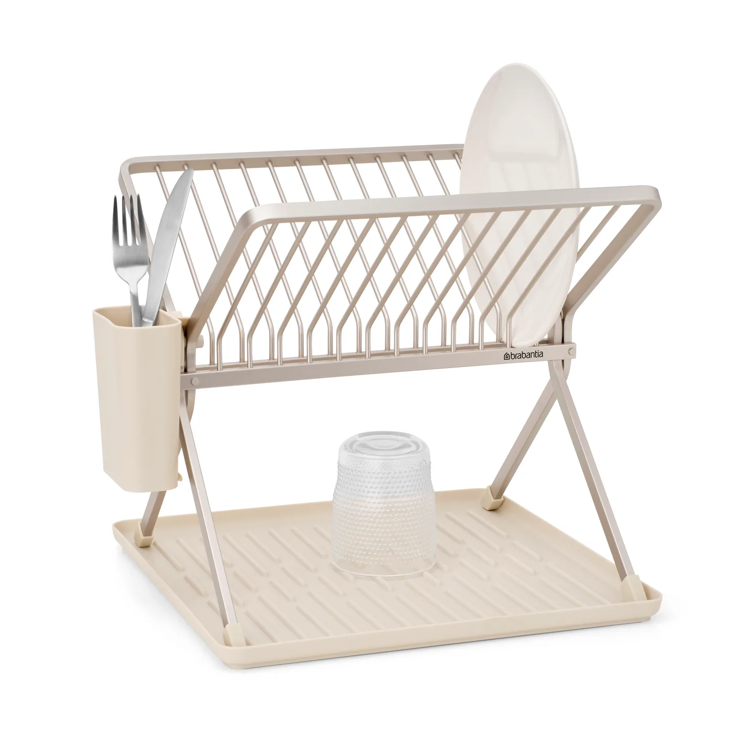 Sinkside sammenleggbart oppvaskstativ 37 cm, Soft Beige Brabantia