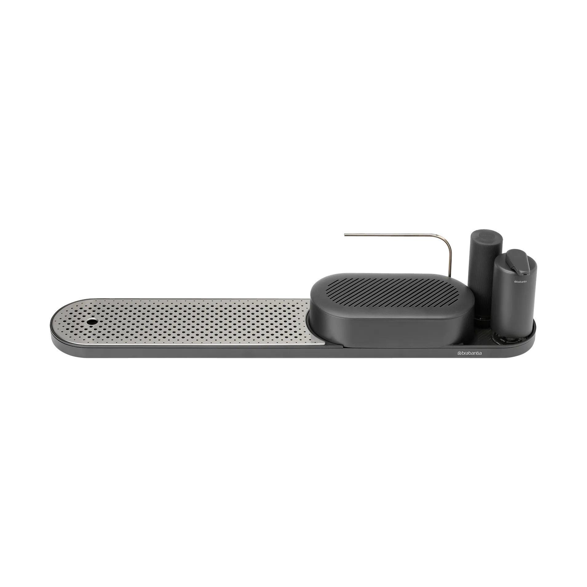 SinkStyle oppvaskorganiserer sett 4 deler, Mineral Infinite Grey Brabantia