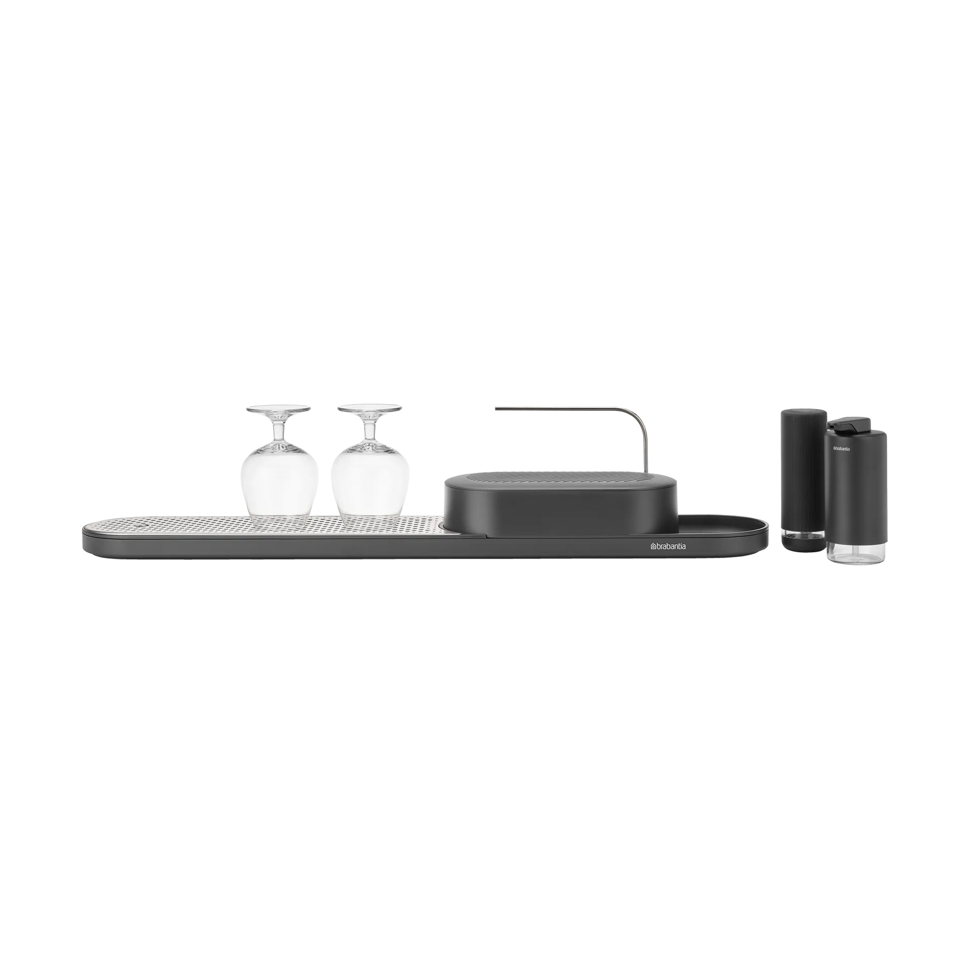 SinkStyle oppvaskorganiserer sett 4 deler, Mineral Infinite Grey Brabantia