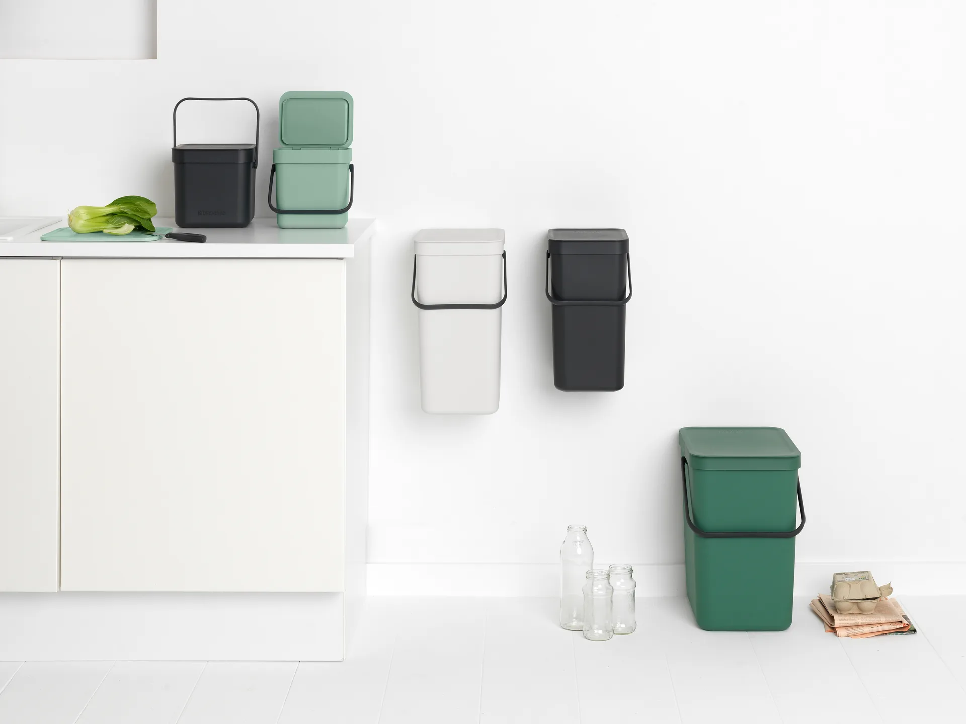 Sort & Go søppelbøtte 3 L, Jade green Brabantia