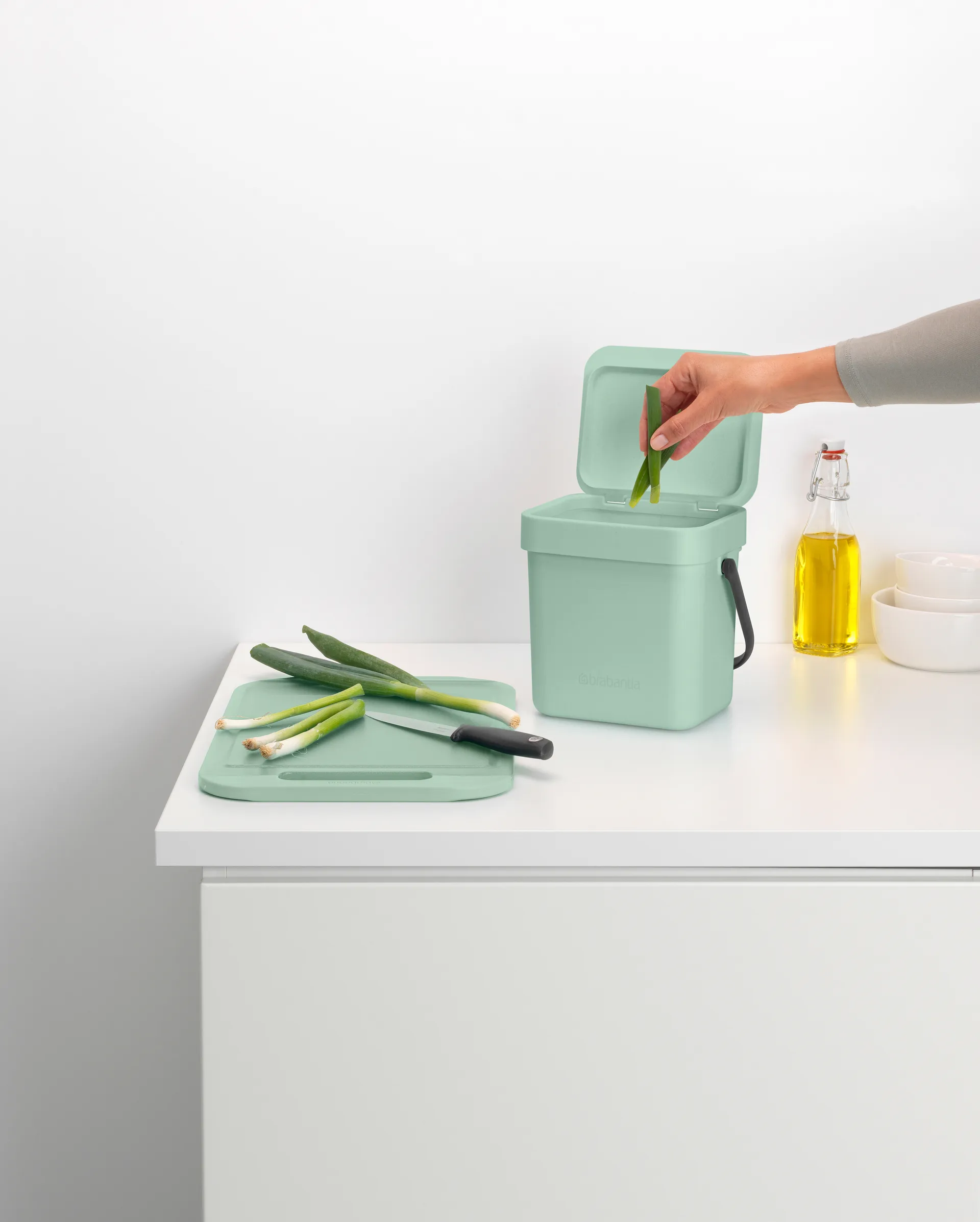 Sort & Go søppelbøtte 3 L, Jade green Brabantia