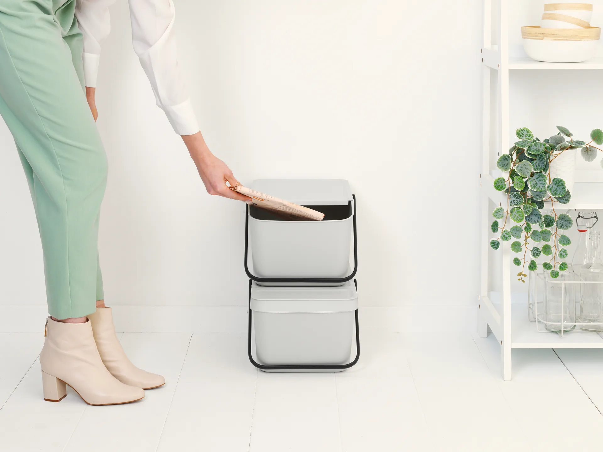 Sort & Go søppelbøtte som kan stables, 20 L
, Lysegrå Brabantia