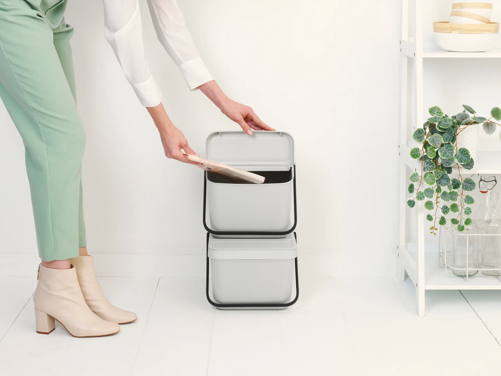 Sort & Go søppelbøtte som kan stables, 20 L
, Lysegrå Brabantia