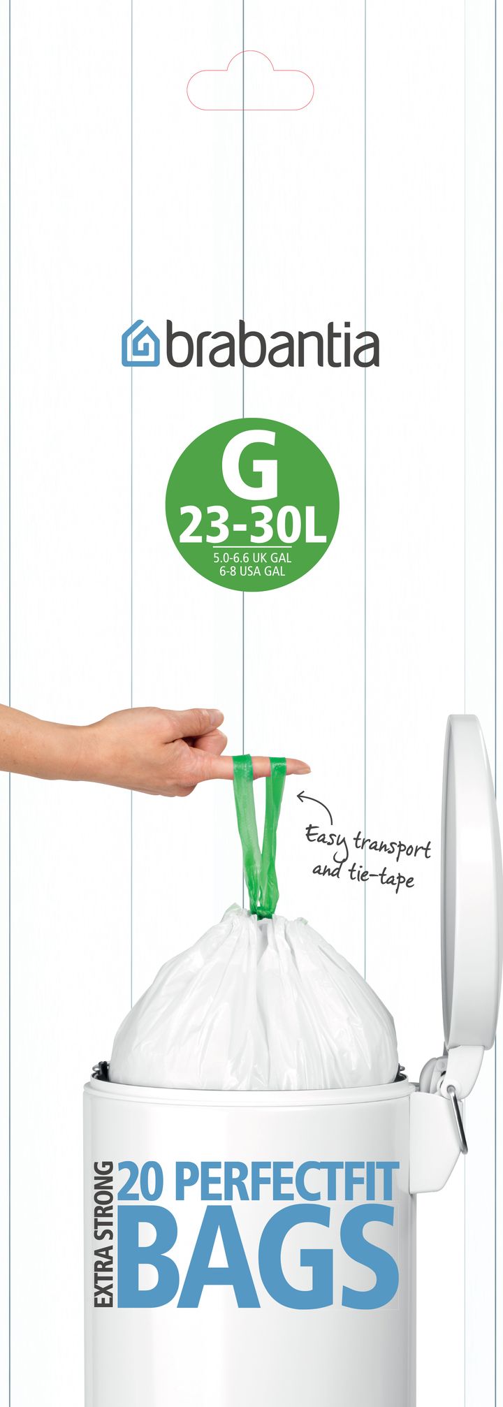 Søppelposer G for bøtter på 23-30 liter 20 poser/rull - 23-30 L - Brabantia