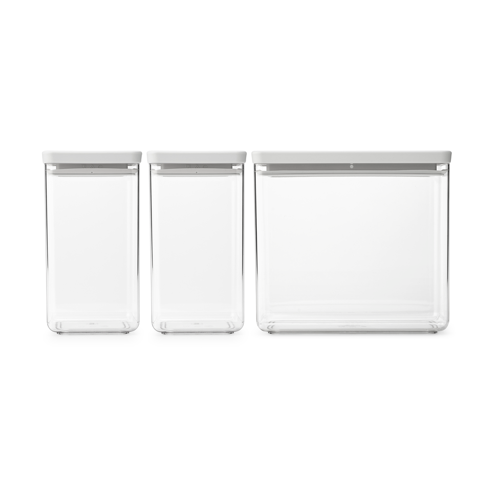 Brabantia TASTY+ stabelbar boks 3 deler 2x1,6 L+3,5L Lysegrå