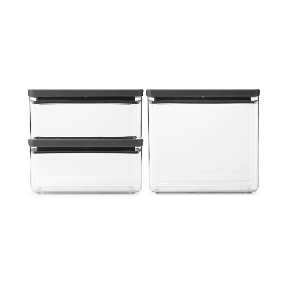 Brabantia TASTY+ stablebar boks 3 deler 2x1,5 L+3,5 L Mørkegrå
