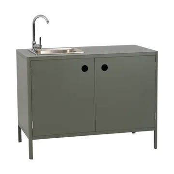 Kelia utekjøkken benkeskap med vask - Nordic green, 121x90x64 - Brafab