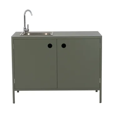 Kelia utekjøkken benkeskap med vask - Nordic green, 121x90x64 - Brafab