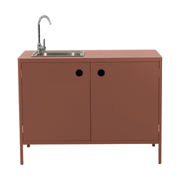 Kelia utekjøkken benkeskap med vask - Zin red, 121x90x64 - Brafab