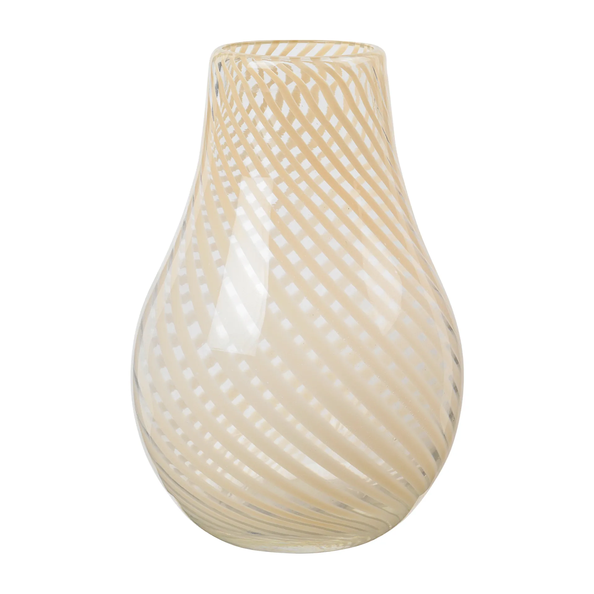 Ada Cross Stripe vase 22,5 cm, Light yellow Broste Copenhagen