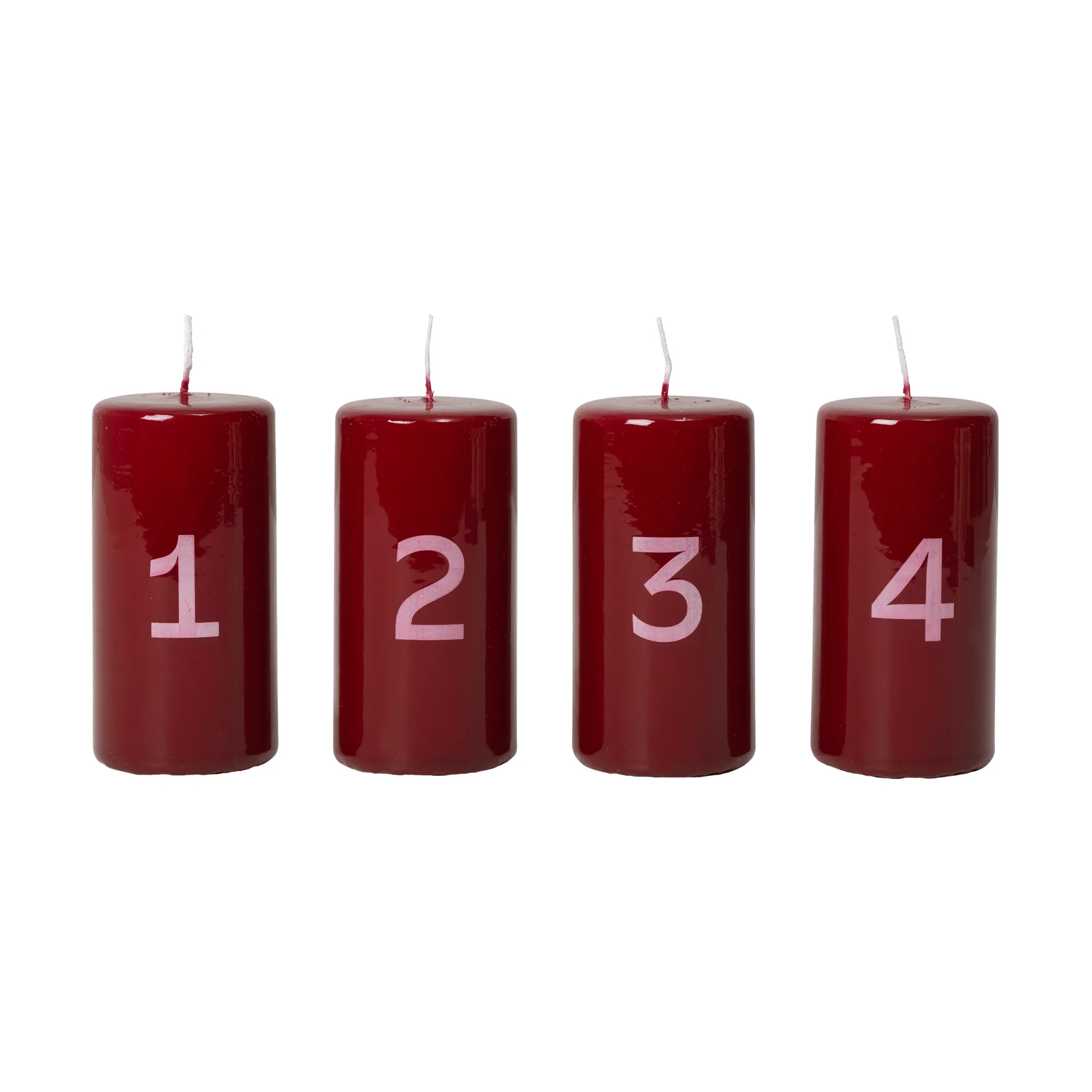Broste Copenhagen Broste adventslys Burgundy-White, 4 deler