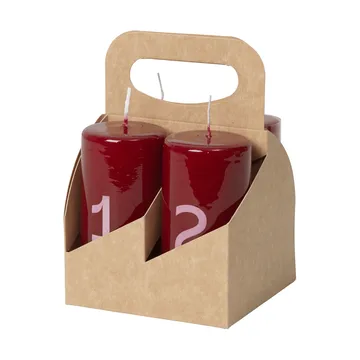 Broste adventslys - Burgundy-White, 4 deler - Broste Copenhagen