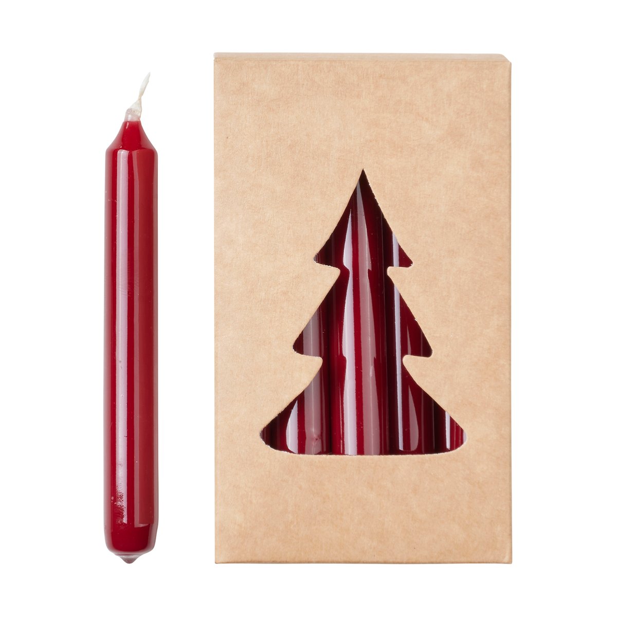 Broste Copenhagen Broste juletrelys glossy Ø 1,2x10,2 cm 20-pakning Burgundy