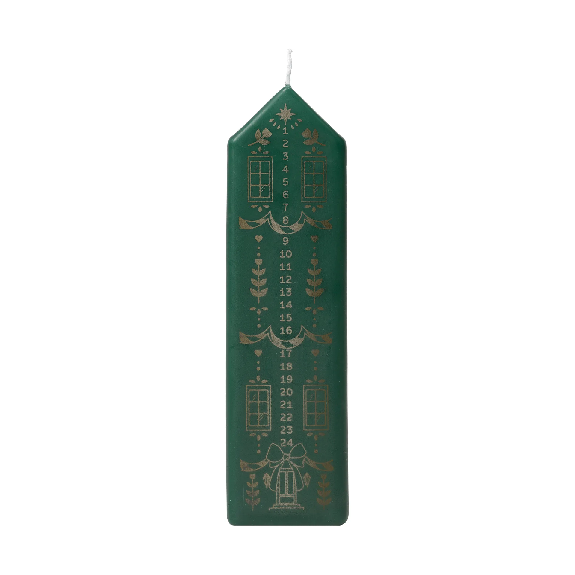 Broste Copenhagen Casa kalenderlys Dark Green-Gold
