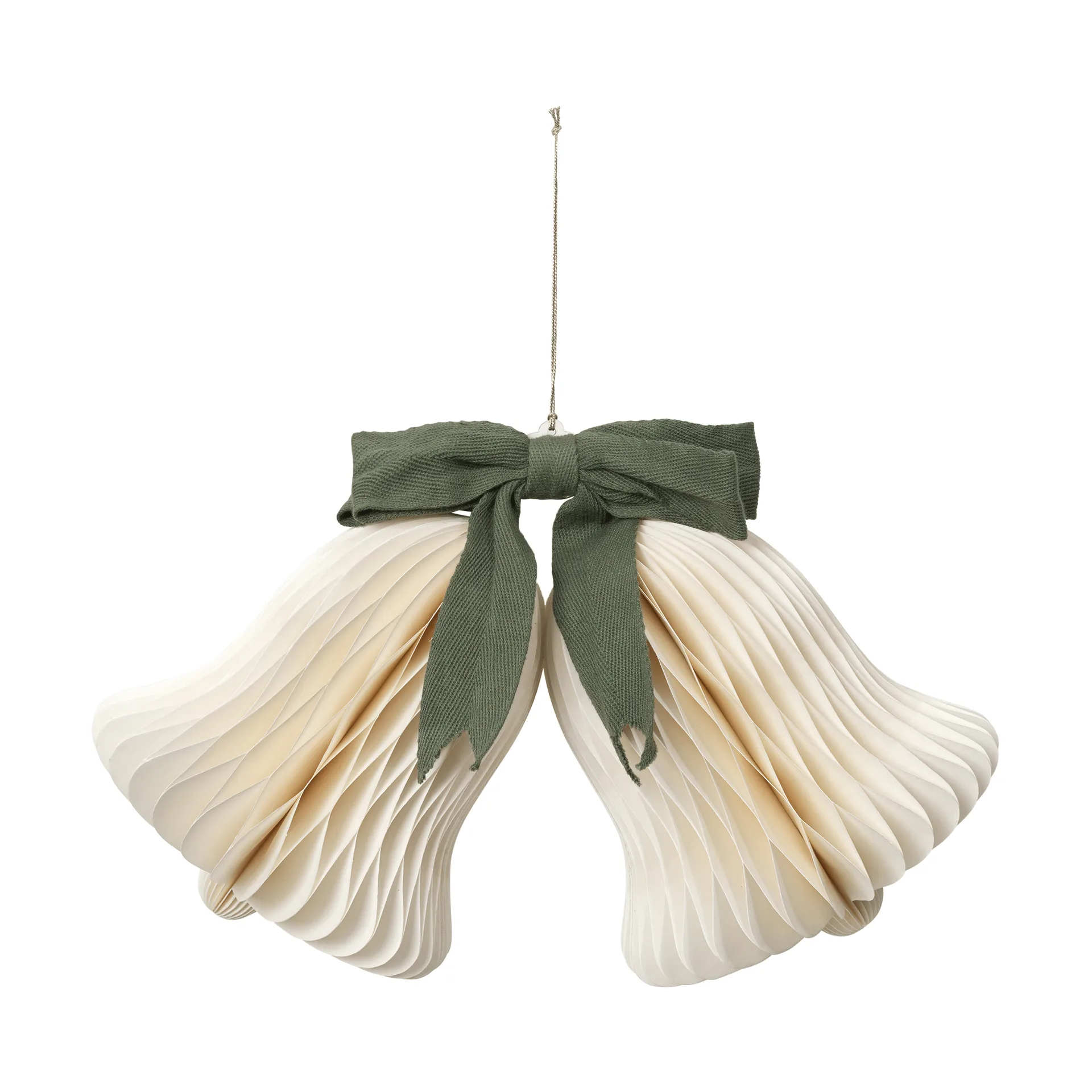 Broste Copenhagen Chime bjelle juleoppheng Off White-Grape Leaf Green