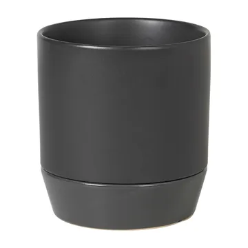 Denise krukke med fat Ø 14 cm - Charcoal grey - Broste Copenhagen