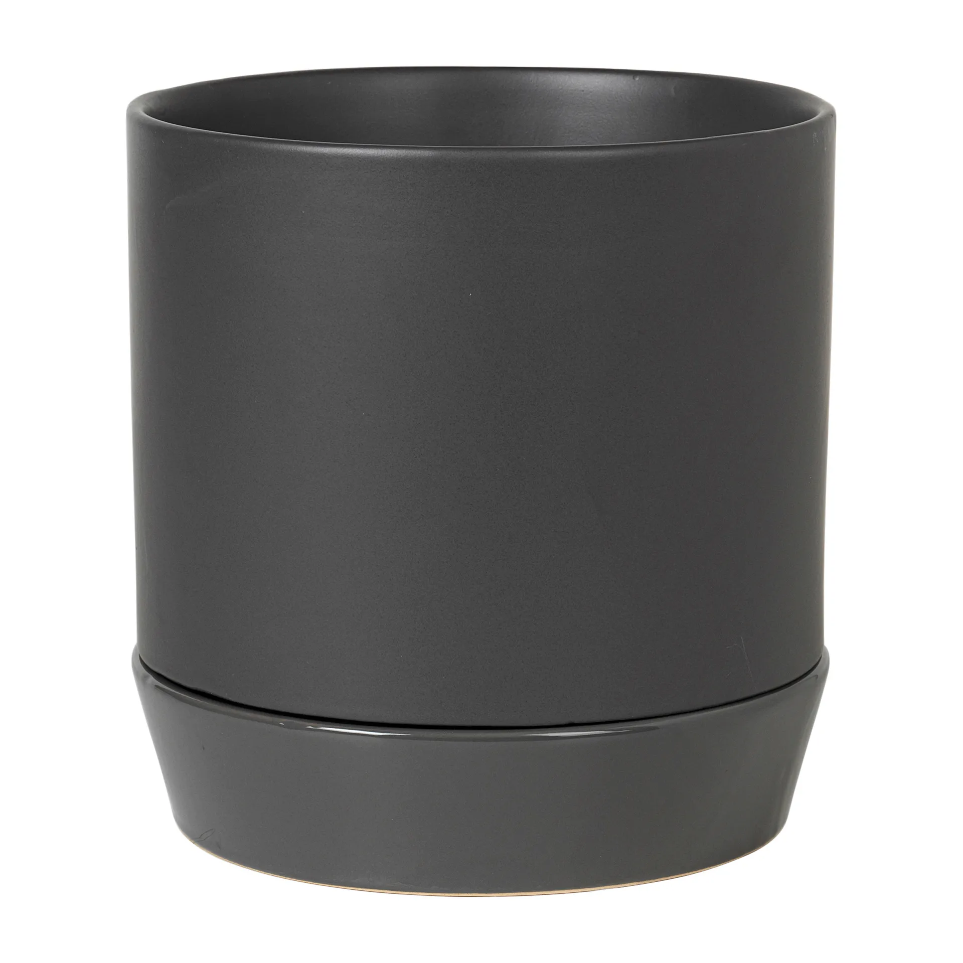 Denise krukke med fat Ø 21 cm, Charcoal grey Broste Copenhagen